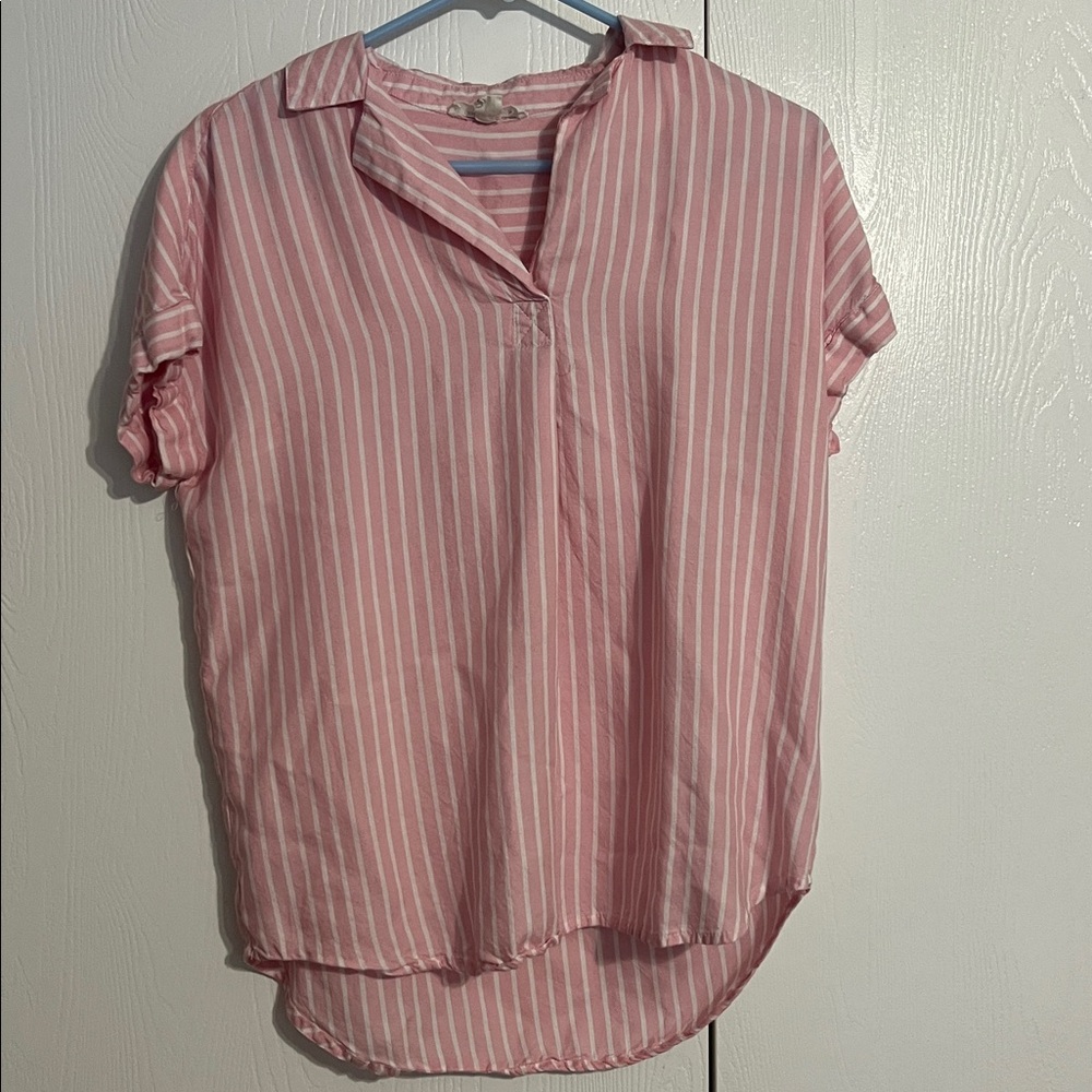 Beachlunchlounge Pink and White Striped Top